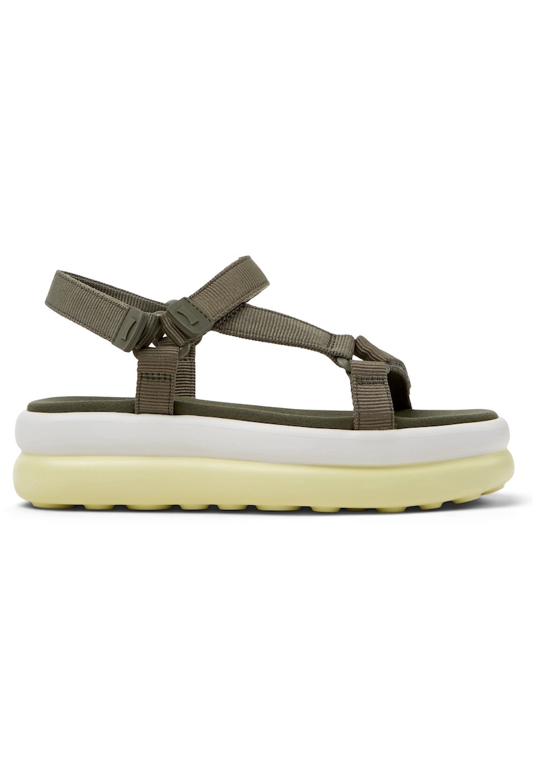 Oferte la Sandale cu talpa flatform si aplicatii florale Pelotas - Verde