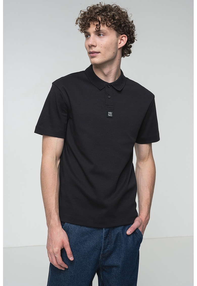 Oferte la Tricou polo regular-fit de bumbac Deabono - Negru stins