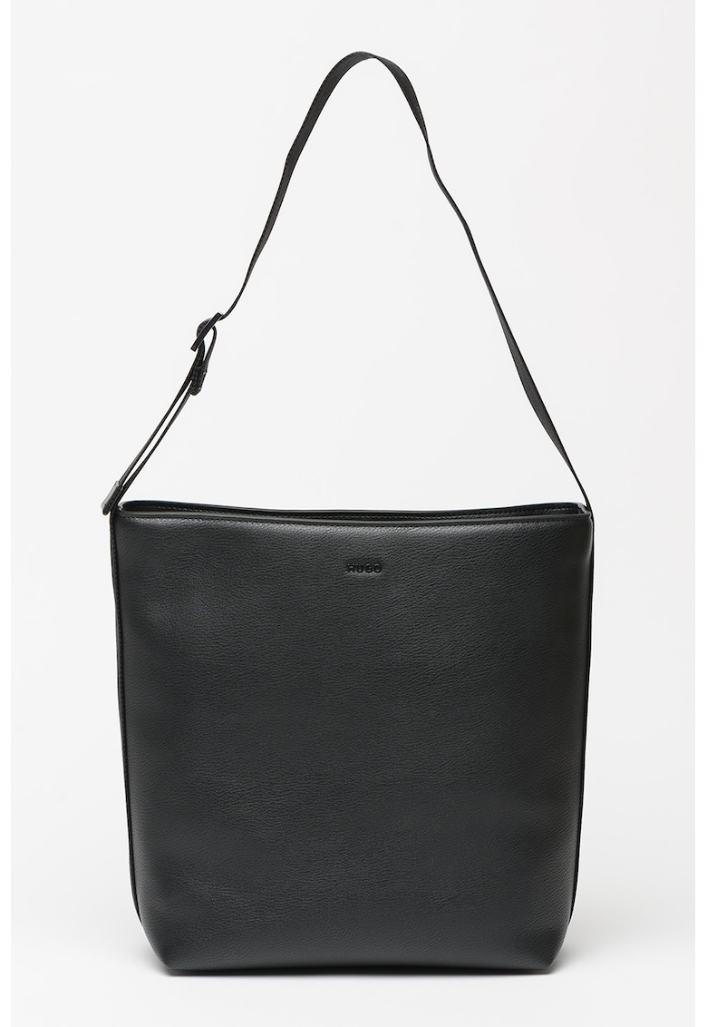 Oferte la Geanta tote de piele ecologica cu logo - Negru