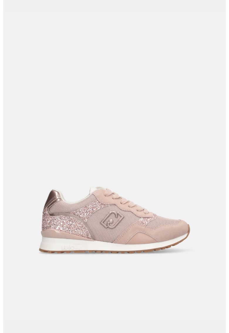 Oferte la Pantofi sport de piele intoarsa si material textil cu detalii cu aspect stralucitor - Roz