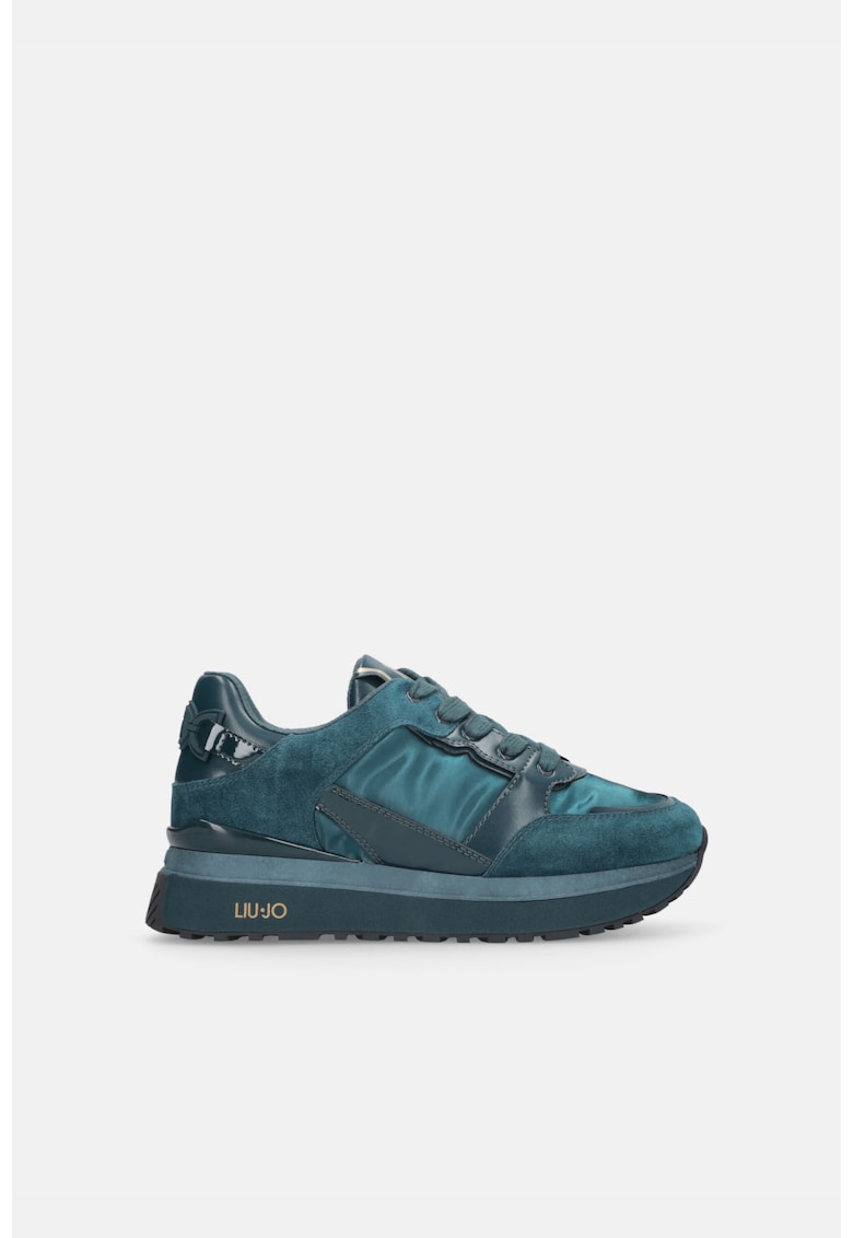 Oferte la Pantofi sport cu insertii de piele intoarsa - Albastru inchis
