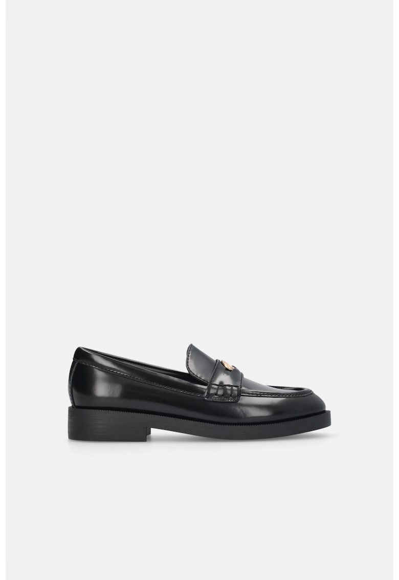 Oferte la Pantofi loafer de piele cu logo Preppy - Negru