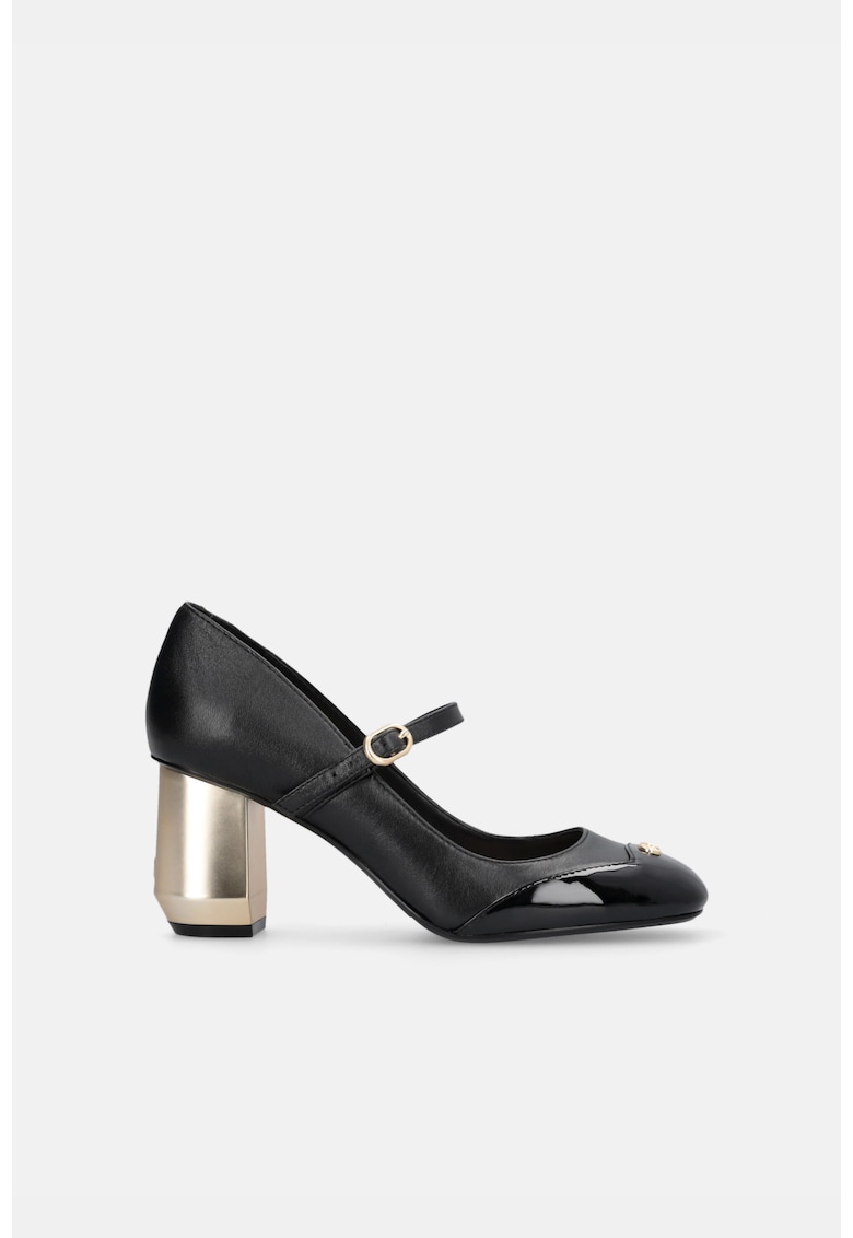 Oferte la Pantofi Mary Jane de piele si piele ecologica - Negru