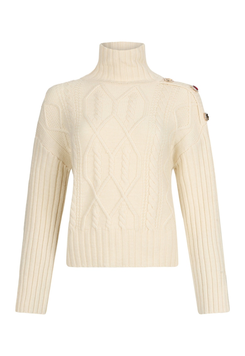 Oferte la Pulover din amestec de lana cu naturi-bijuterie - Bej deschis