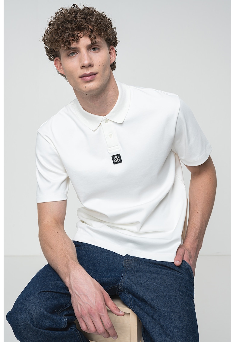 Oferte la Tricou polo regular-fit de bumbac Deabono - Alb optic