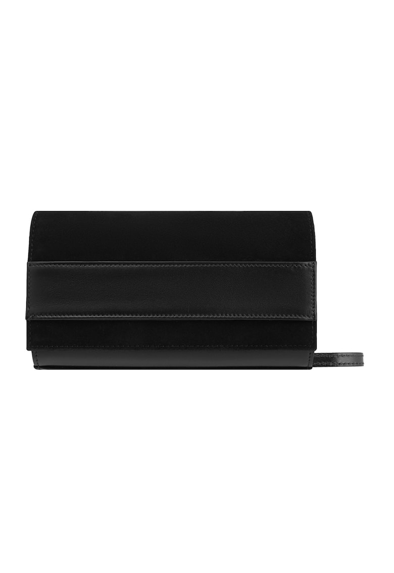 Oferte la Geanta crossbody din piele si piele intoarsa cu lant - Negru
