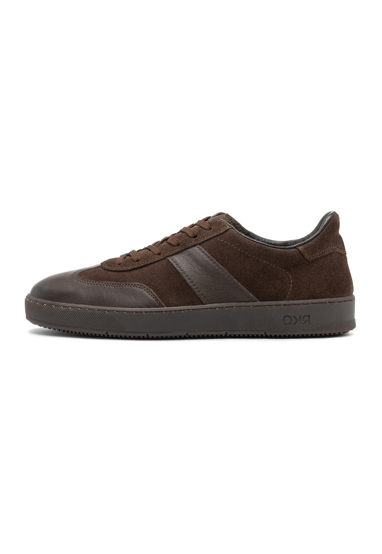 Oferte la Pantofi sport din piele si piele intoarsa - Maro inchis