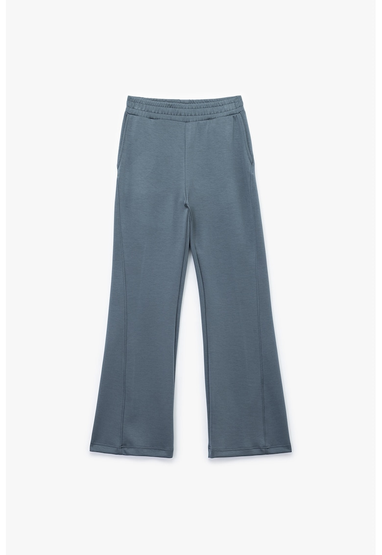 Oferte la Pantaloni sport ampli cu buzunare laterale - Albastru prafuit