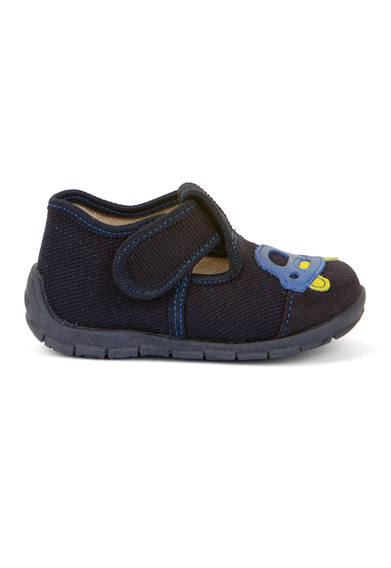 Oferte la Pantofi cu inchidere velcro - garnituri din lana si brant detasabil - Bleumarin