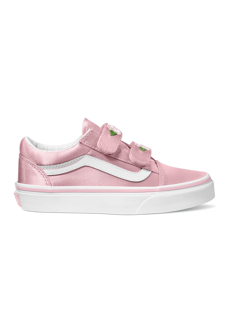Oferte la Tenisi din satin cu barete cu inchidere velcro - Alb/Roz deschis