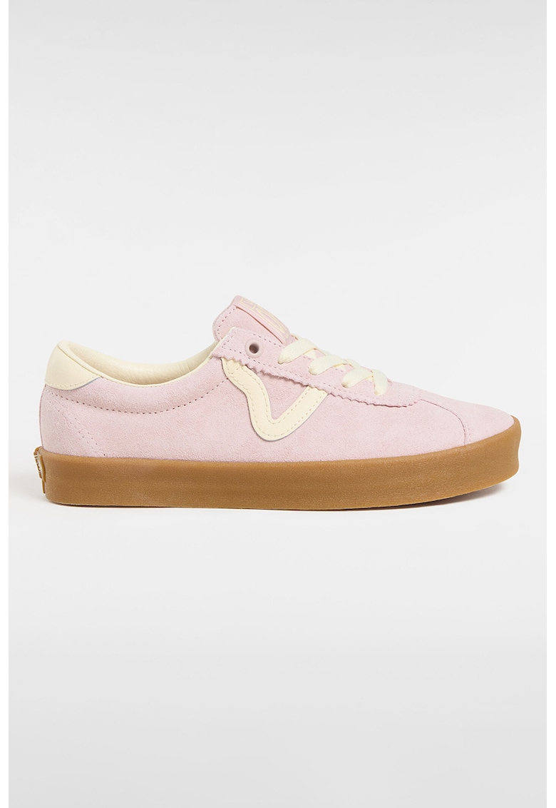 Oferte la Tenisi low-cut din piele intoarsa - Roz pal/Crem