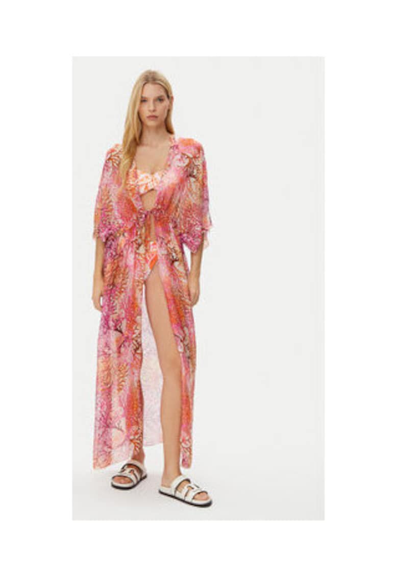 Oferte la Kimono de plaja din amestec de matase si maneci 3/4