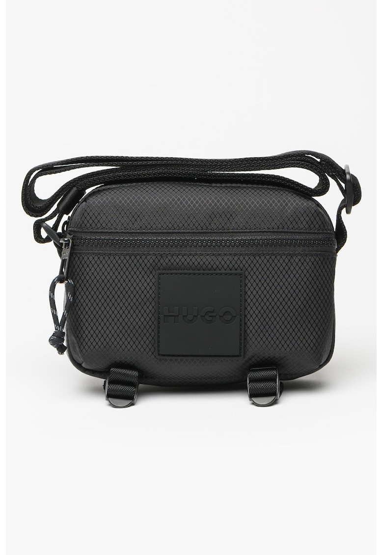 Oferte la Geanta crossbody din material textil cu logo - Negru