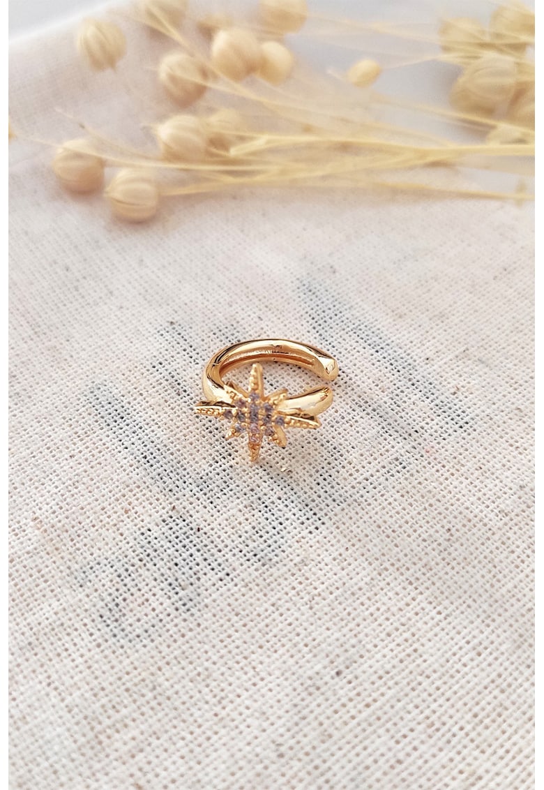 Oferte la Inel fara inchidere decorat cu cristale zirconia - Auriu