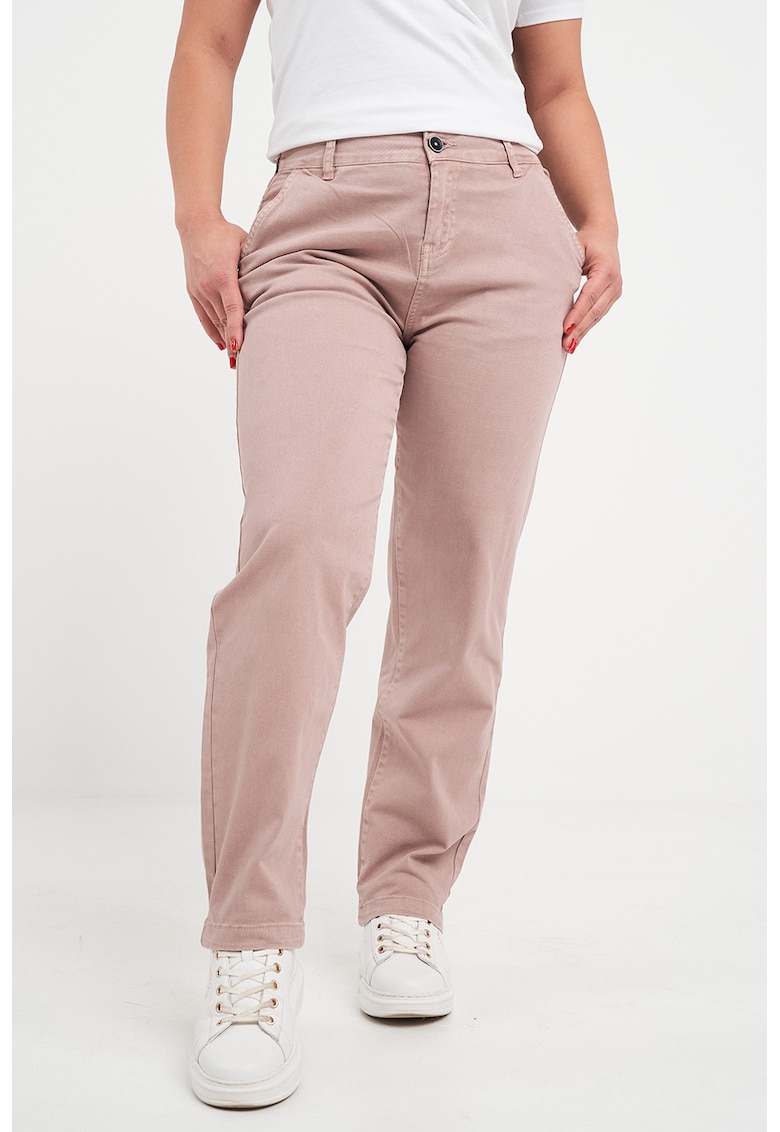 Oferte la Blugi chino cu talie medie - Roz pal
