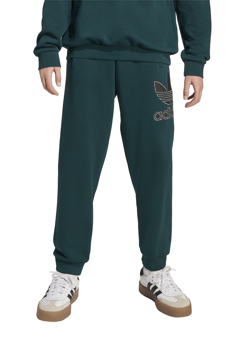 Oferte la Pantaloni de trening cu imprimeu logo - Verde englez