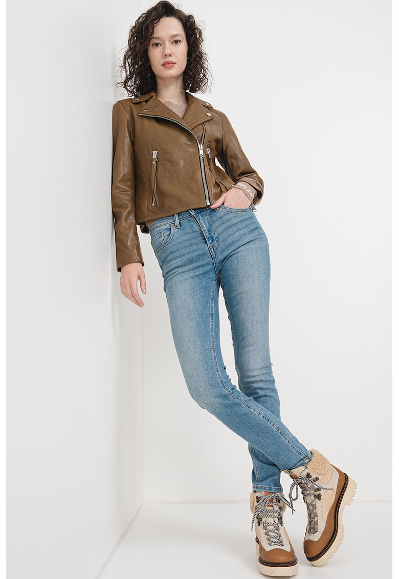 Oferte la Jacheta biker slim fit de piele Dalby - Caramel