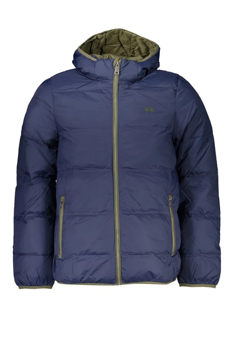 Oferte la Geaca cu umplutura cu puf si gluga - Bleumarin
