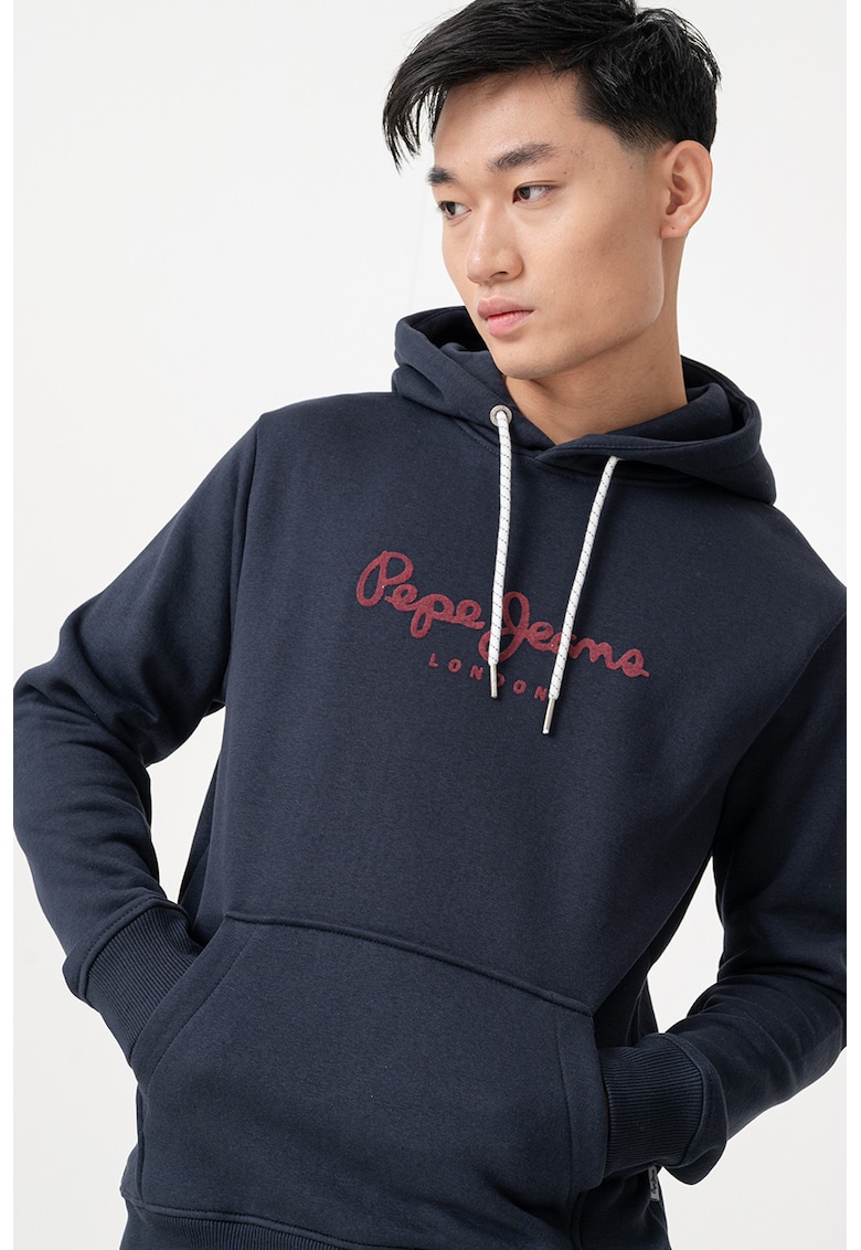 Oferte la Hanorac regular fit cu logo - Bleumarin