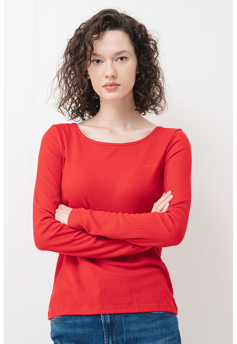 Oferte la Bluza striata cu model uni - Rosu