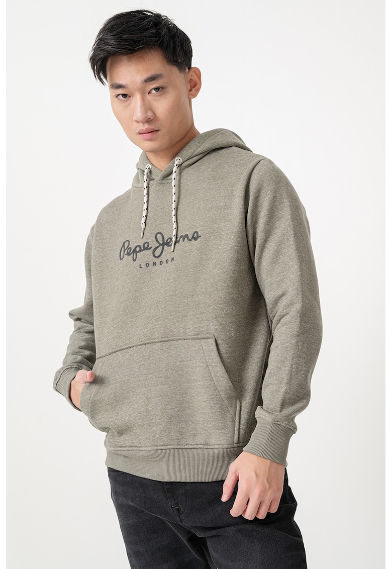 Oferte la Hanorac din amestec de bumbac cu logo - Verde