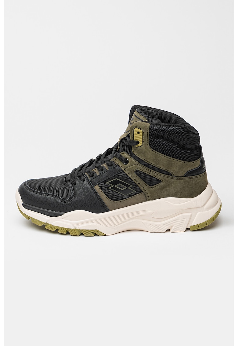Oferte la Pantofi sport inalti ci logo Sokow - Negru/Kaki inchis