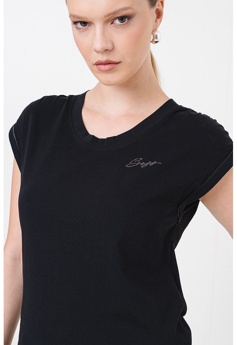 Oferte la Tricou cu decolteu rotund Elai - Negru