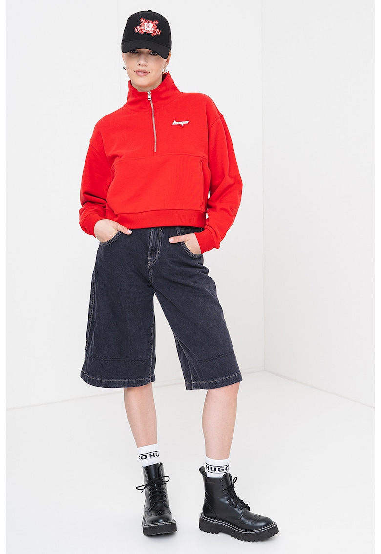 Oferte la Bluza de trening cu guler inalt Dorata - Rosu