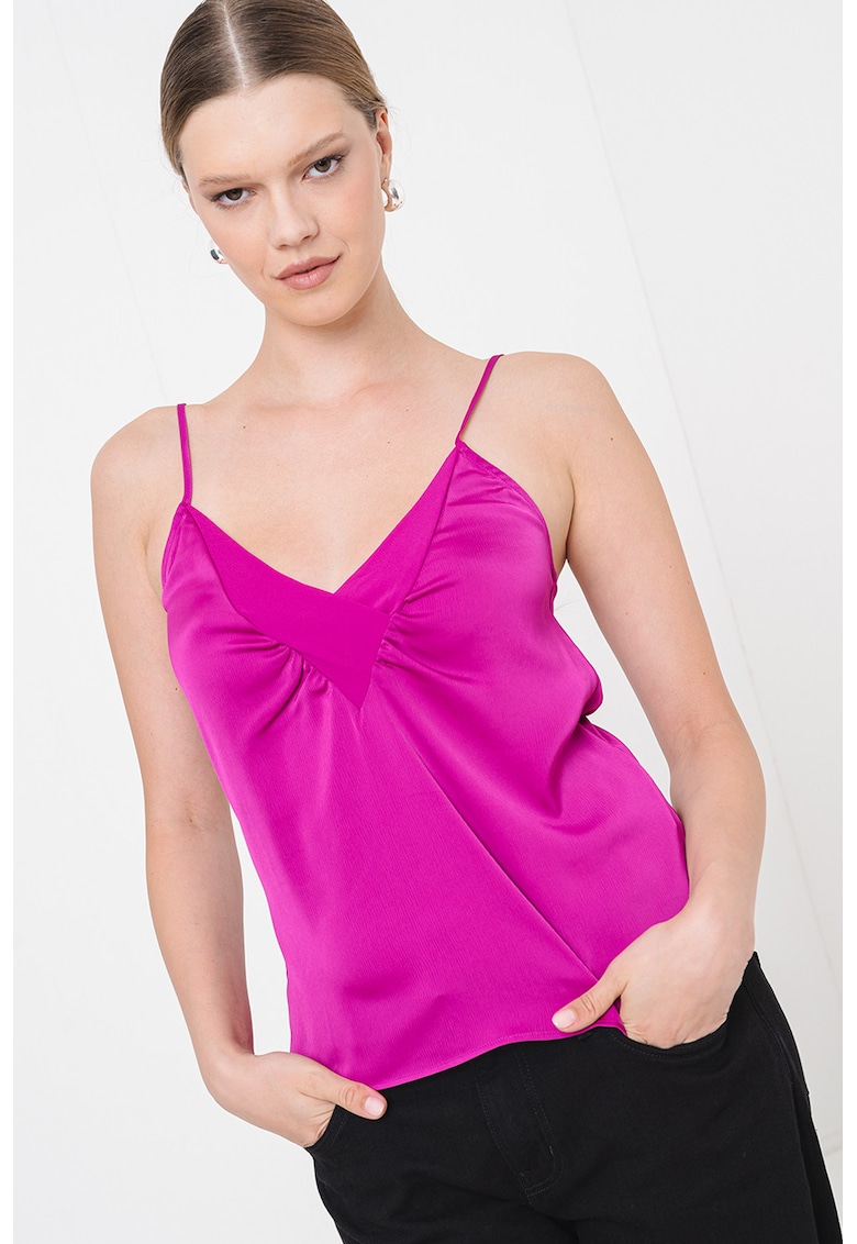 Top de satin Iecly - Violet tyrian