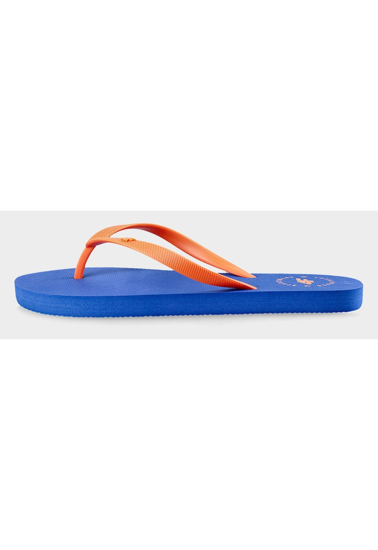 Oferte la Slapi  pentru baieti - cauciuc - talpa moale - albastru/portocaliu