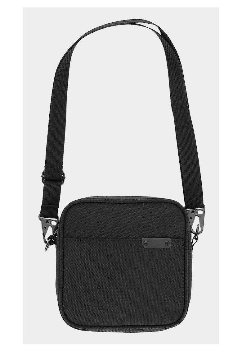 Oferte la Borseta de Umar Unisex  Negru Intens - Poliester - Sportstyle - SS25 - Cross-body - Compartiment Fermoar - Curea Reglabila - Detalii Reflectorizante