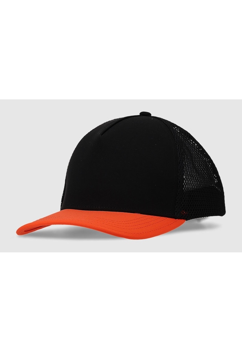 Oferte la Sapca unisex -  model trucker - sintetic - negru/portocaliu