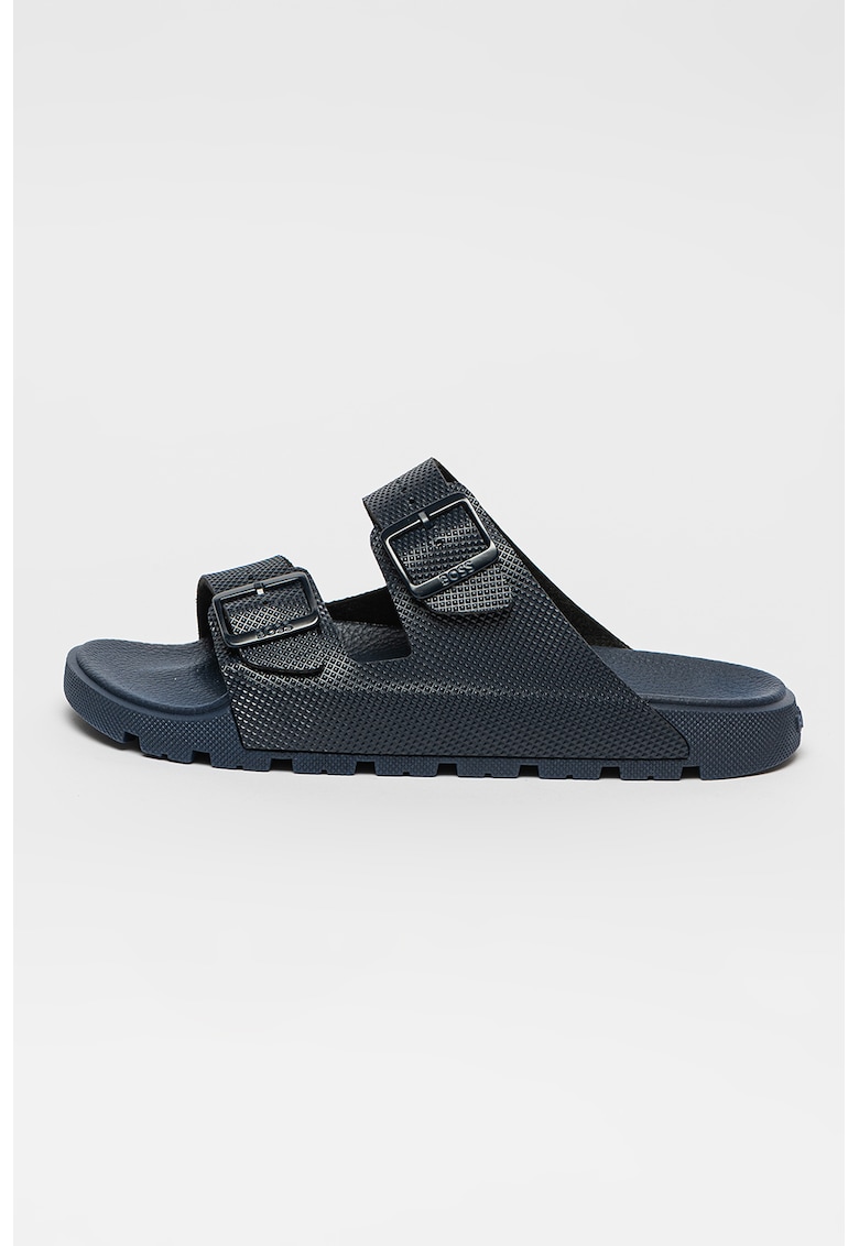 Oferte la Papuci cu aspect texturat si model cu catarama Surfley - Albastru inchis