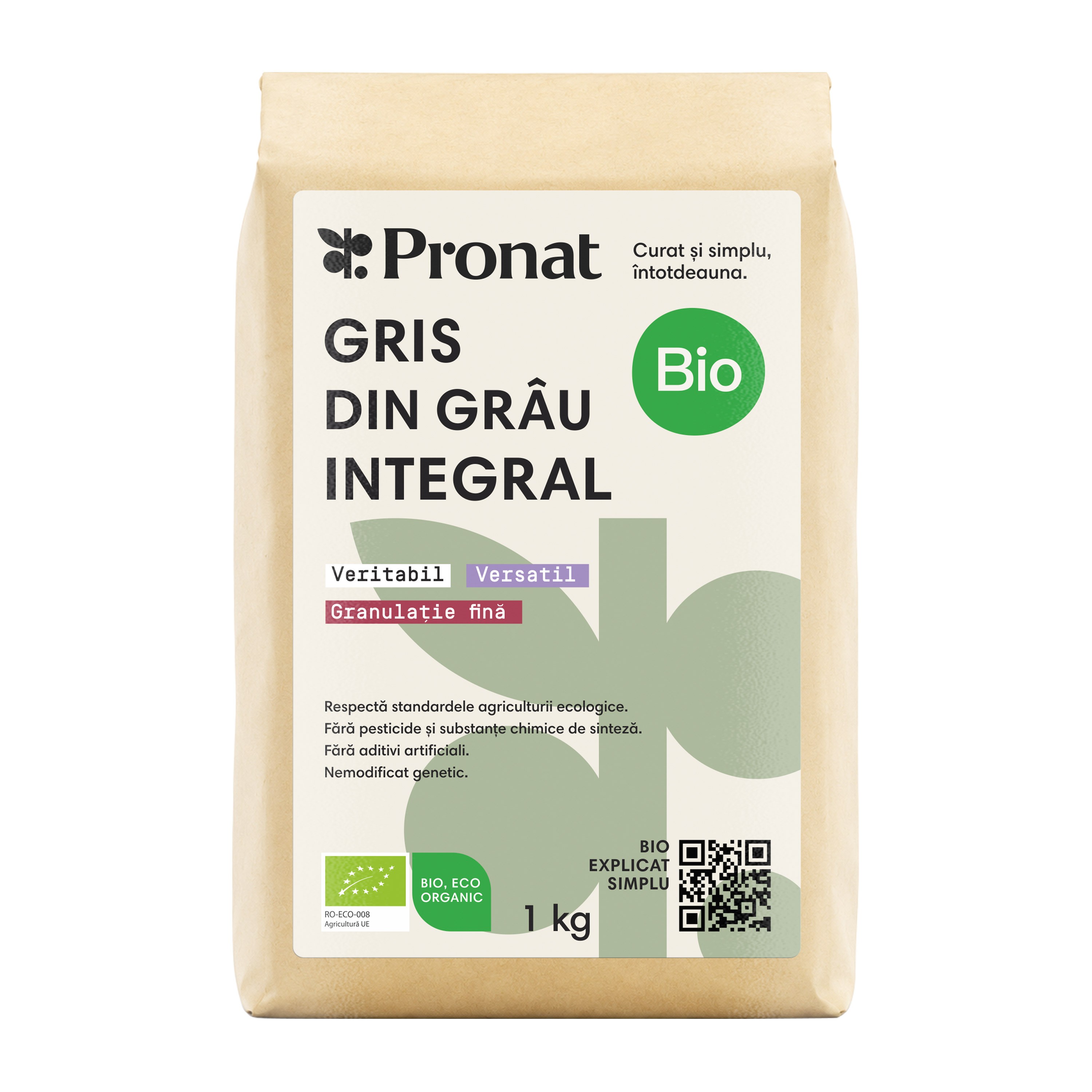Oferte la Gris bio din grau integral veritabil 1kg Pronat