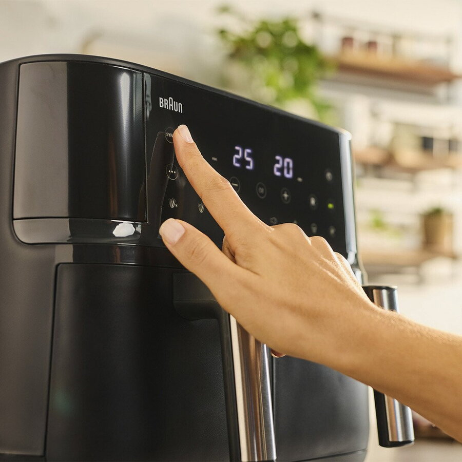 Oferte la Braun Houshold hot air fryer TwinCook 3, TD 3030I (black (matt), 2,850 watts, 2 baskets 4 liters each)