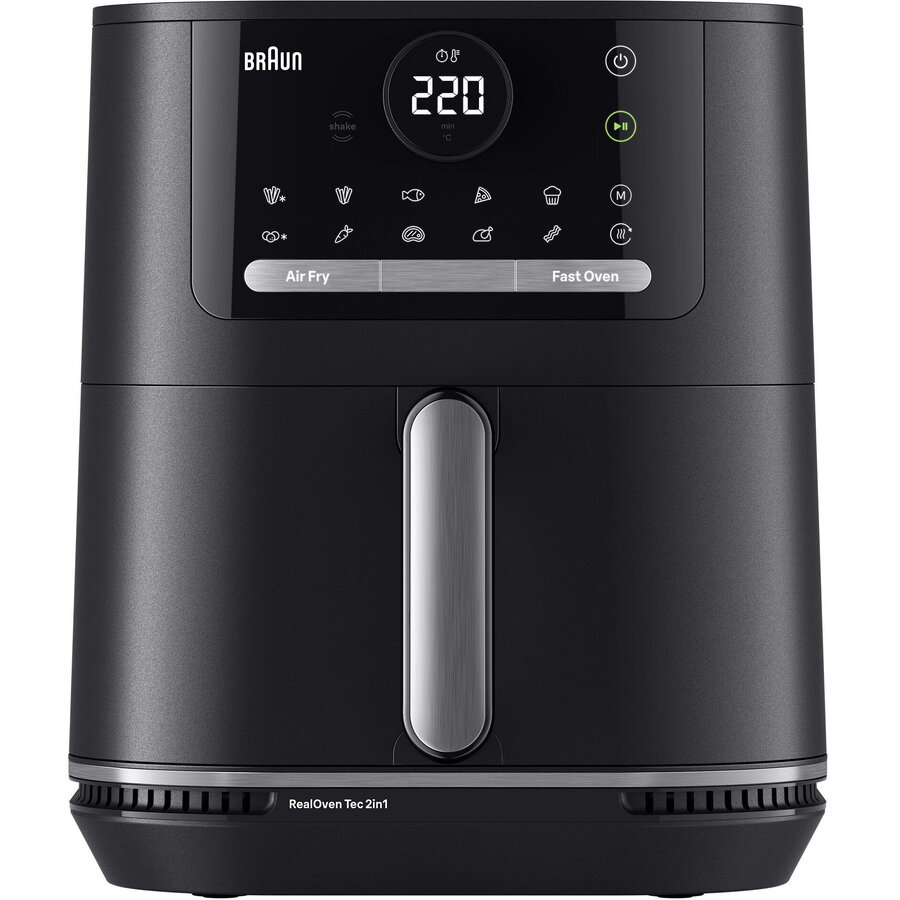 Oferte la Braun Houshold 2-in-1 hot air fryer MultiFry 5, HF 5054I (black, 2,000 watts, basket 6.0 liters)