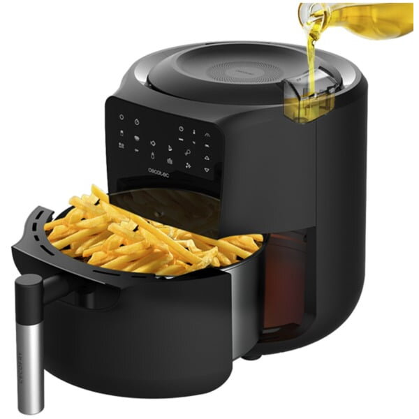 Oferte la Friteuza hot air fryer CecoFry Rain (black, 1,550 watts, basket 5.5 liters, oil dispenser)