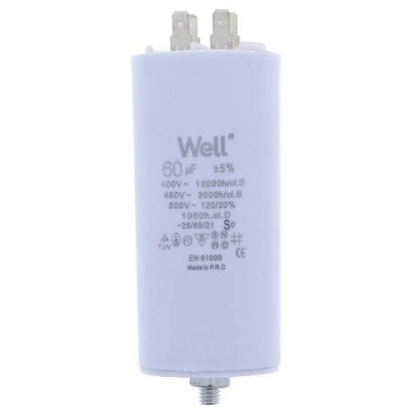 Oferte la Condensator pornire motor 400V 60uF cu pin, Well MOTCAP-60UF-PN-WL