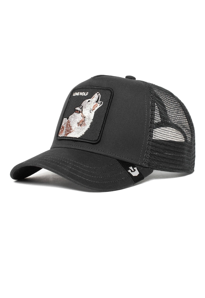 Oferte la Sapca trucker unisex cu aplicatie brodata - Negru/Maro