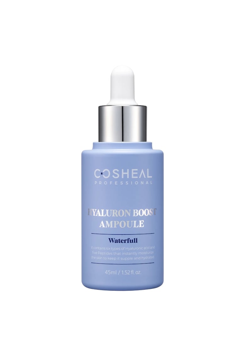 Ser hidratant cu 6 tipuri de acid hialuronic & 5 tipuri de peptide - Hyaluron Boost Ampoule - Waterfull - Professional - 45 ml
