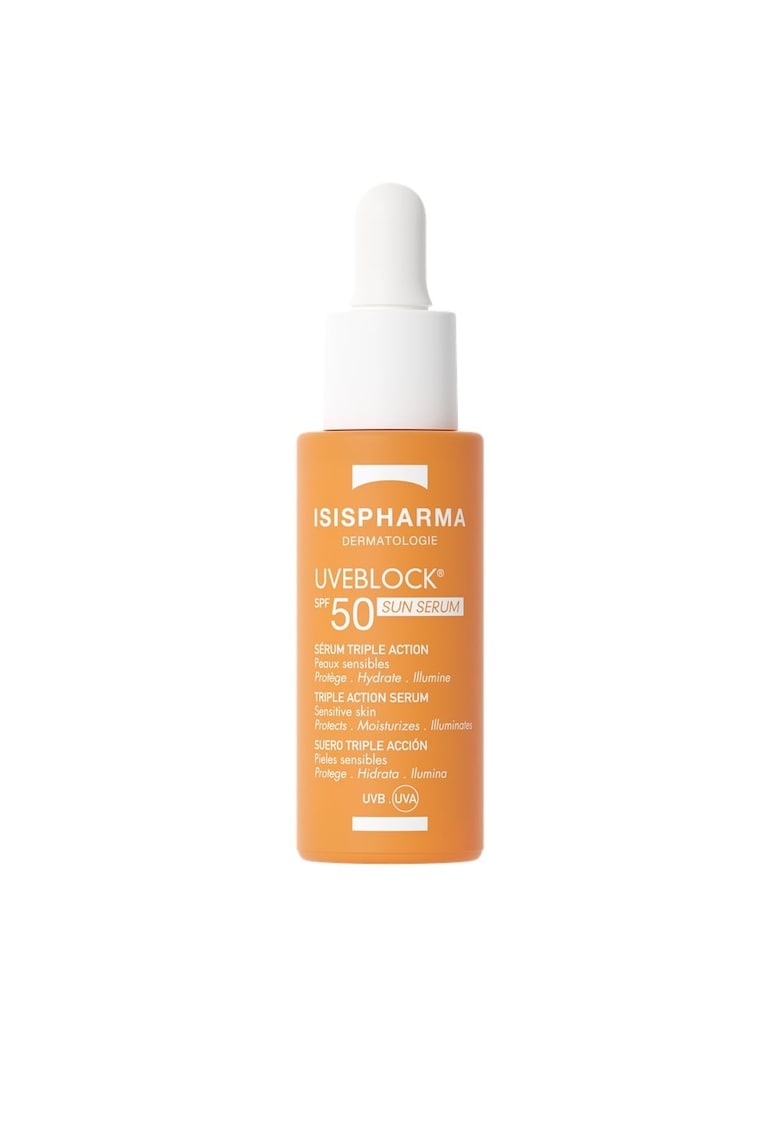 Oferte la Ser cu tripla actiune si protectie solara SPF 50 Uveblock  28 ml