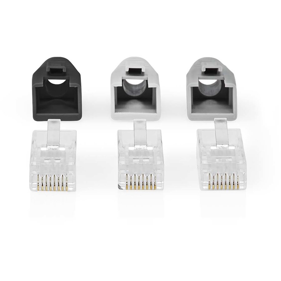Oferte la Set Conector Retea UTP Cat 6 RJ45 Tata Pass Through Gri