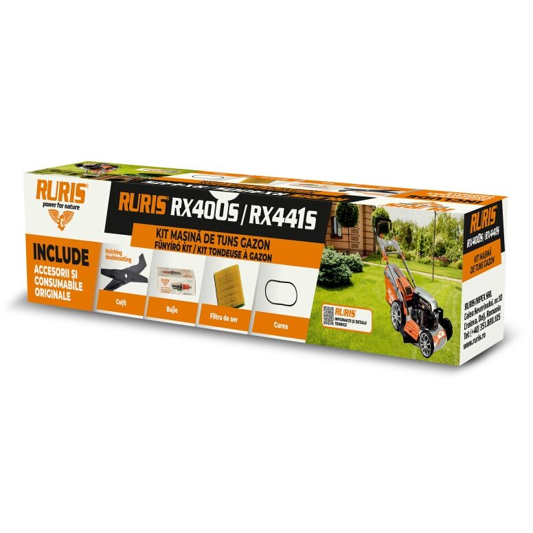 Oferte la Kit RX400S/441S  Masina  Tuns Gazon  Cutit Mulching Doublecutting Curea  Filtru Aer Bujie   Surub