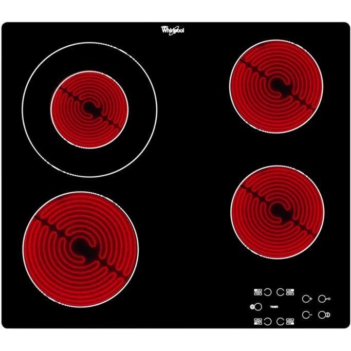 Oferte la Plita incorporabila Whirlpool AKT 8130/NE, Electrica, Vitroceramica, 4 Zone de gatit, Panou digital, Timer, 58 cm, Negru