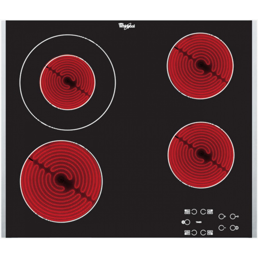 Oferte la Plita electrica incorporabila Whirlpool AKT 8130/LX, Vitroceramica, 4 Zone de gatit, Panou digital, Timer, 58 cm