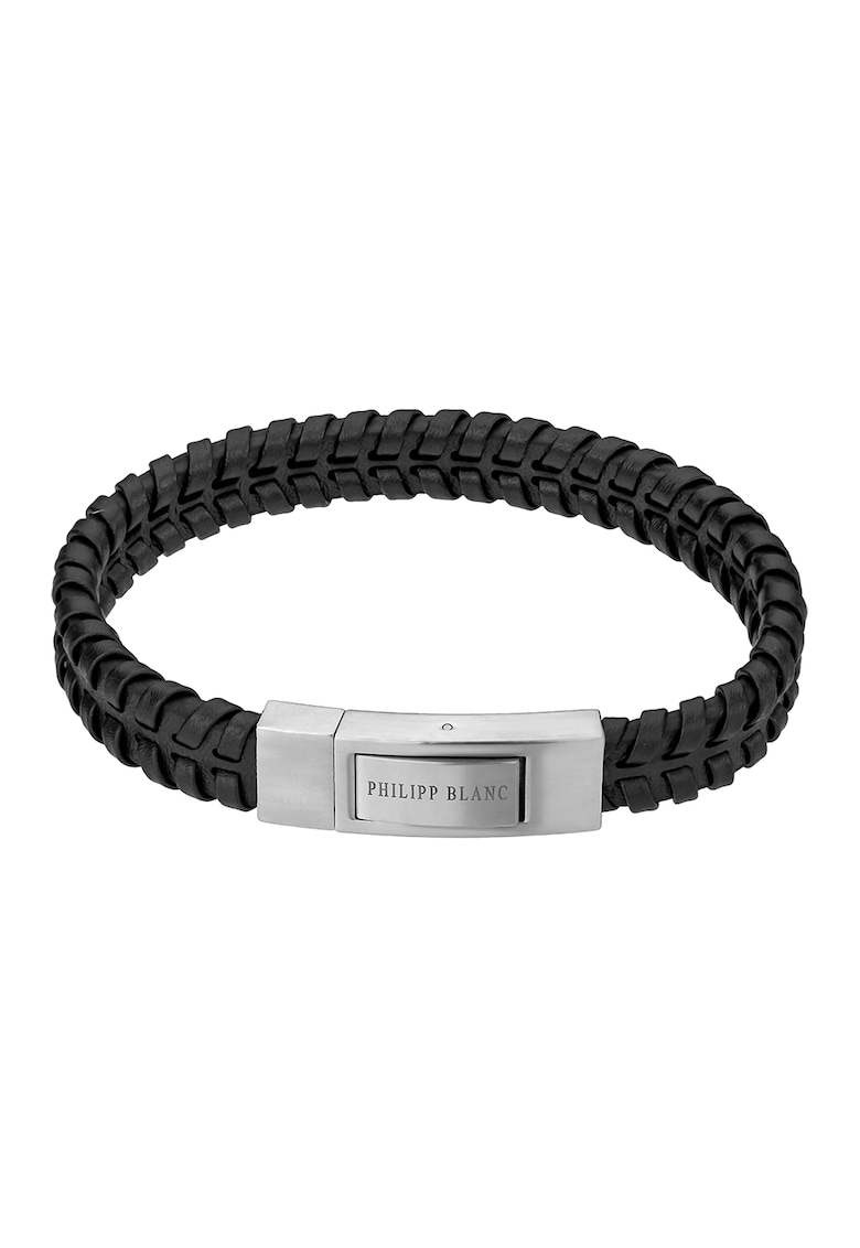 Oferte la Bratara din piele cu catarama metalica - Negru/Argintiu