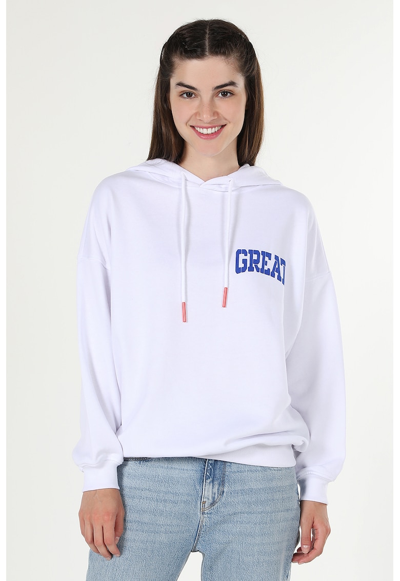 Oferte la Hanorac cu imprimeu pe partea din spate - Alb
