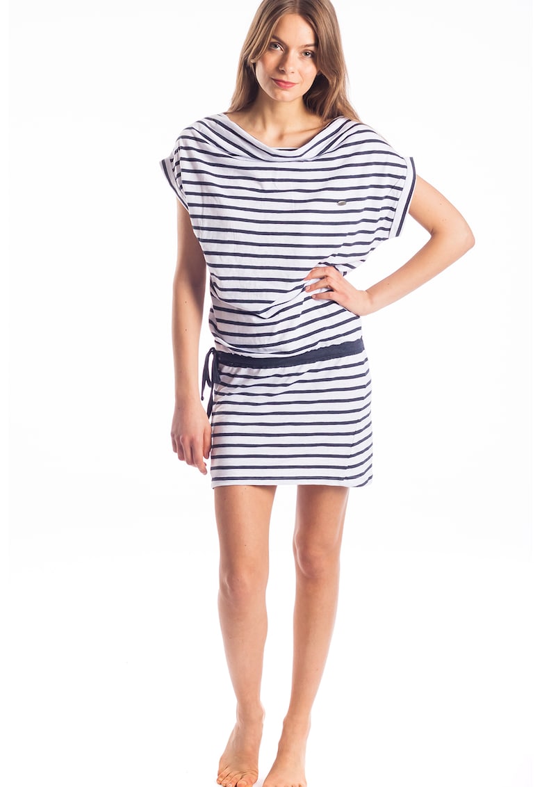 Oferte la Rochie cu model in dungi Carina - Alb/Bleumarin