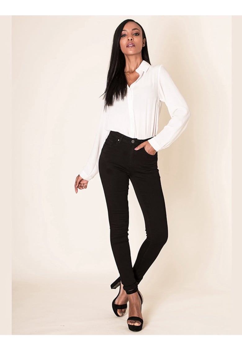 Oferte la Blugi Dama Push-up Skinny  Negri P106N M8 16823 - Negru