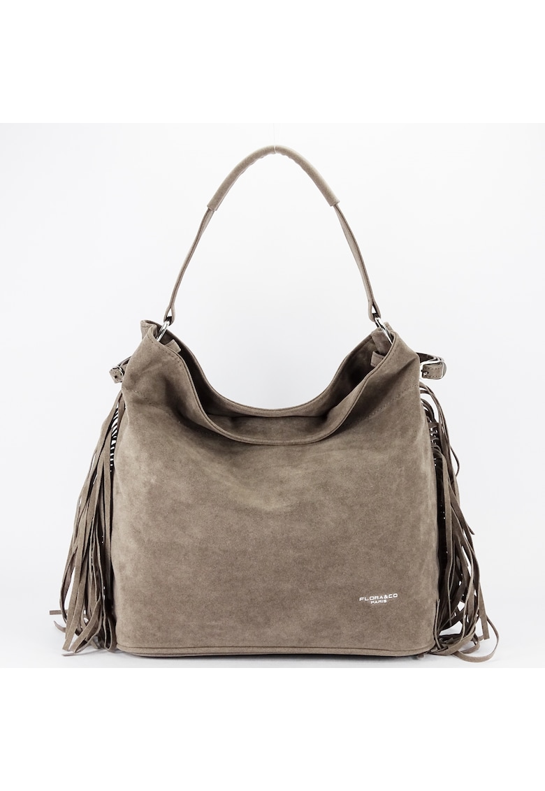 Oferte la Geanta taupe  cu franjuri F7518 M4 18061 - Maro taupe